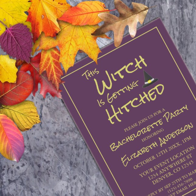 This Witch Is Getting Hitched Bachelorette Party Acrylic Invitations (Creator Uploaded)