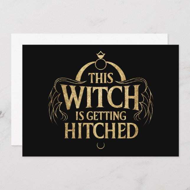 This Witch is Getting Hitched Hallo Wedding Bride Invitation (Front/Back)