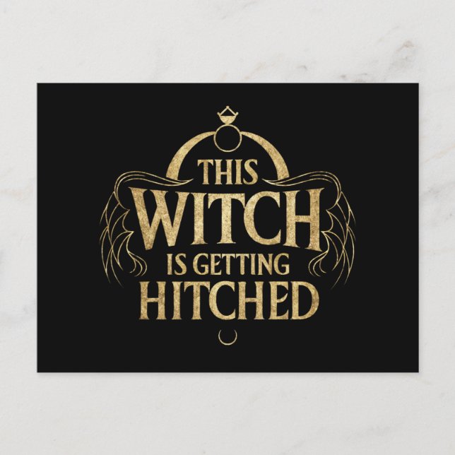 This Witch is Getting Hitched Hallo Wedding Bride Postcard (Front)