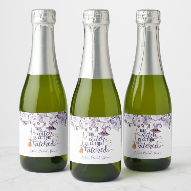 This Witch is Getting Hitched Mini Sparkling Wine  Sparkling Wine Label (Bottles)