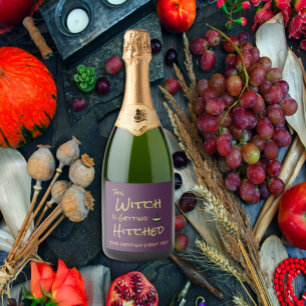 This Witch Is Getting Hitched Sparkling Wine Label