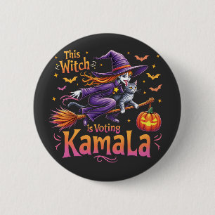 This Witch is Voting Kamala Cat Lady Harris 6 Cm Round Badge