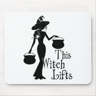 This Witch Lifts Funny Workout Fitness Bodybuildin Mouse Pad