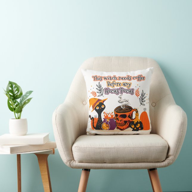 This Witch Needs Coffee Before Any Hocus Pocus Cushion (Chair)