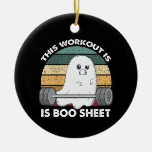 This Workout Is Boo Sheet Gym Ghost Halloween Ceramic Tree Decoration
