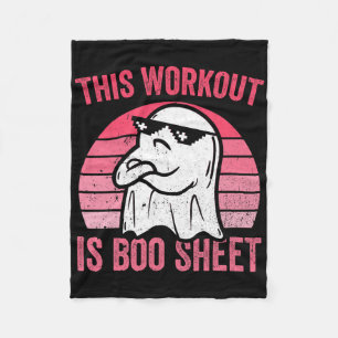 This Workout Is Boo Sheet Halloween Gym Ghost Fleece Blanket