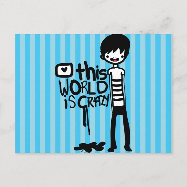 This World is crazy Postcard (Front)