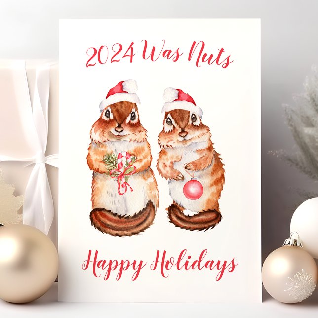 This Year Was Nuts Funny Christmas Squirrel Holiday Card (Creator Uploaded)