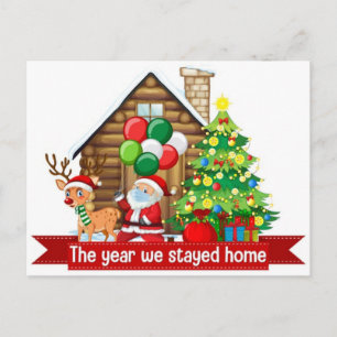 This Year We Stayed Home Santa Postcard