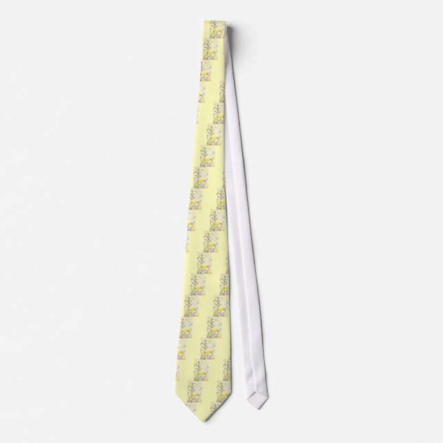 Thistle and Bee on Goldenrod Tie (Front)