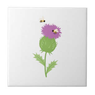 Thistle Bees Tile
