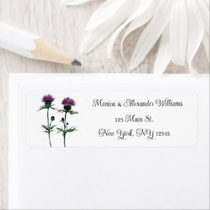 Thistle Botanical Watercolor Return Address Label