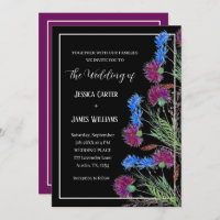 Thistle Cornflowers Watercolor Rustic Wedding