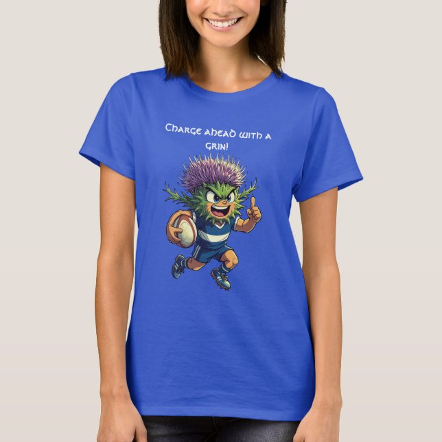 Thistle Dash Scottish Rugby Motif T-Shirt (Front)