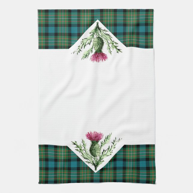 Thistle dish towel Ferguson Clan  tartan (Vertical)
