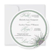 Thistle Flower Faith Hope Love Wedding Invitation