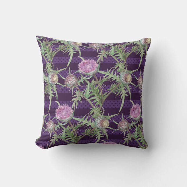 Thistle flowers cushion (Front)