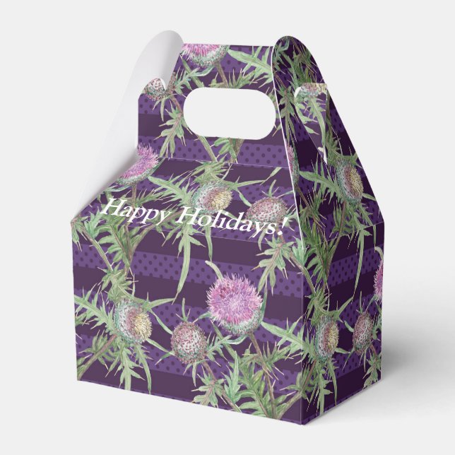 Thistle flowers favour box (Front Side)