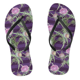 Thistle flowers jandals