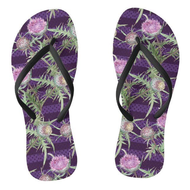 Thistle flowers jandals (Footbed)