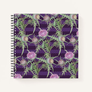 Thistle flowers violet notebook