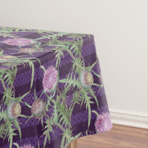 Thistle flowers violet tablecloth