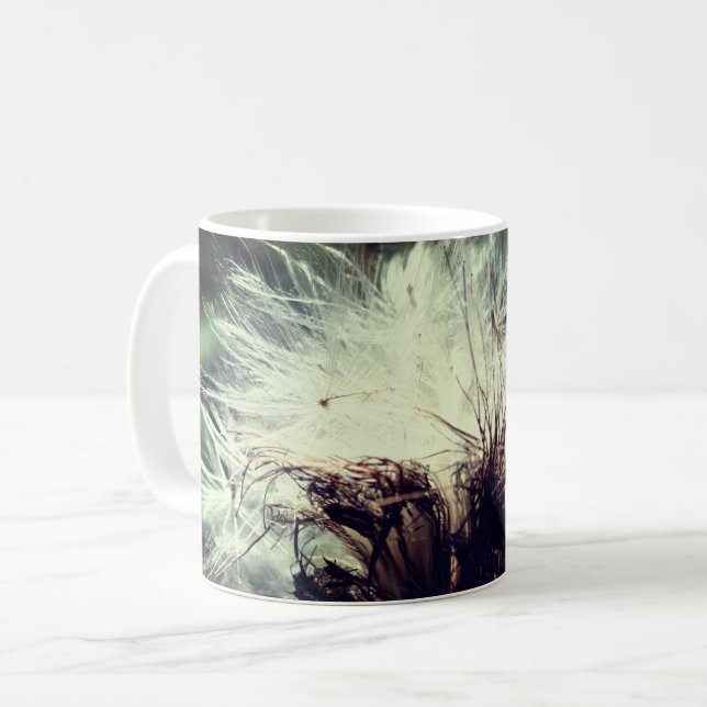Thistle Fluff Floral Coffee Mug (Front Left)