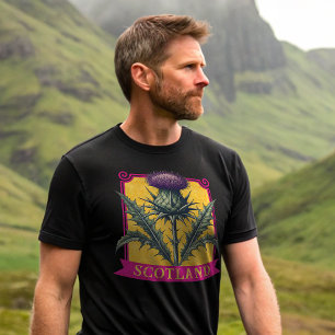 Thistle in Antique Renaissance Style Custom Text T-Shirt