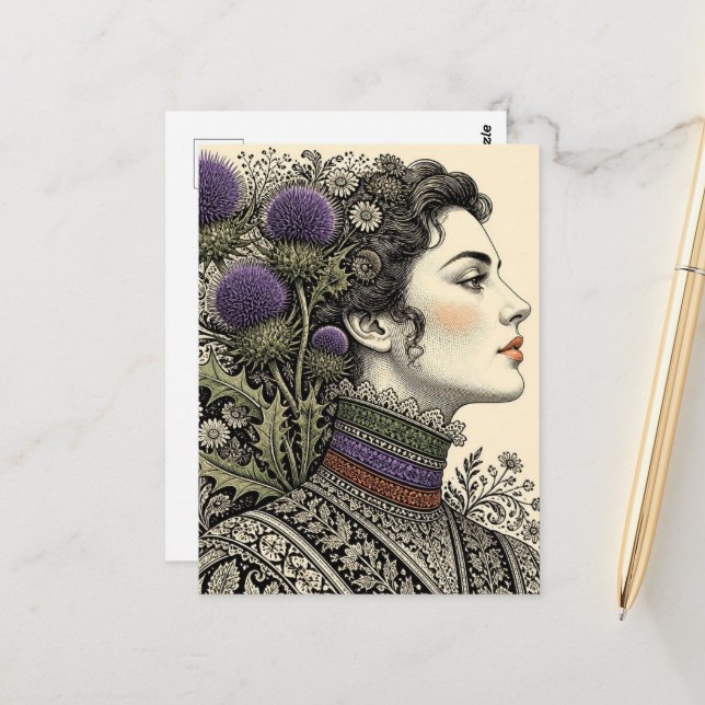 Thistle Lady Postcard (Front/Back In Situ)