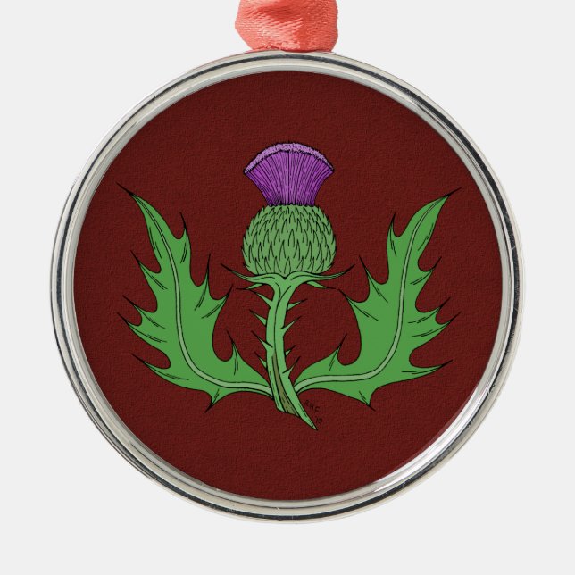 Thistle Metal Tree Decoration (Front)