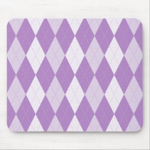 Thistle Purple Argyle Pale Violet Small Diamond Mouse Pad