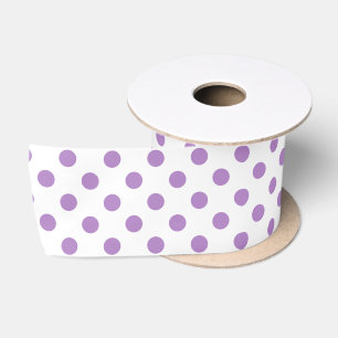 Thistle Purple Polka Dots Circles Satin Ribbon