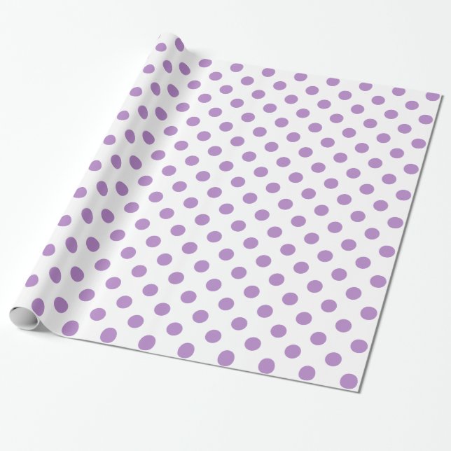 Thistle Purple Polka Dots Circles Wrapping Paper (Unrolled)