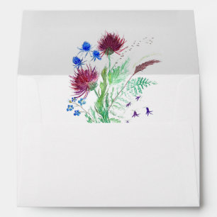 Thistle Purple Scottish Flowers Return Address Envelope