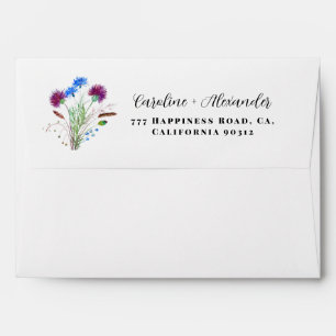 Thistle Purple Scottish Flowers Return Address Envelope