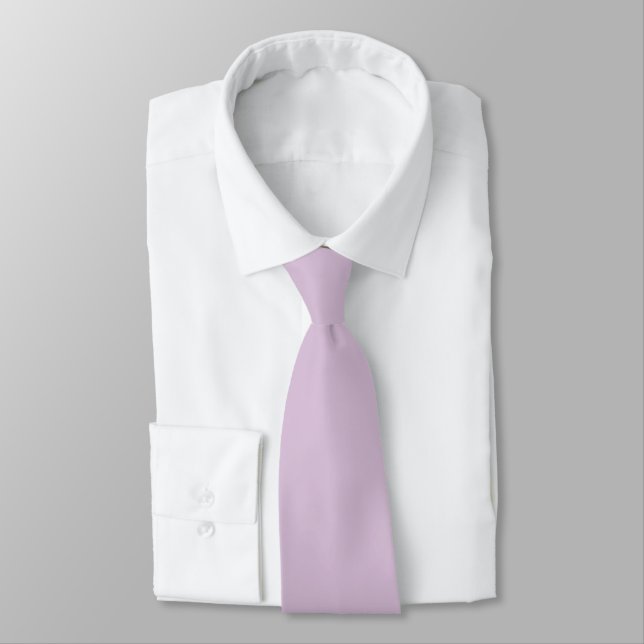 Thistle Purple Solid Pastel Colour Tone Tie (Tied)