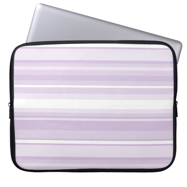 Thistle purple stripes laptop sleeve (Front)