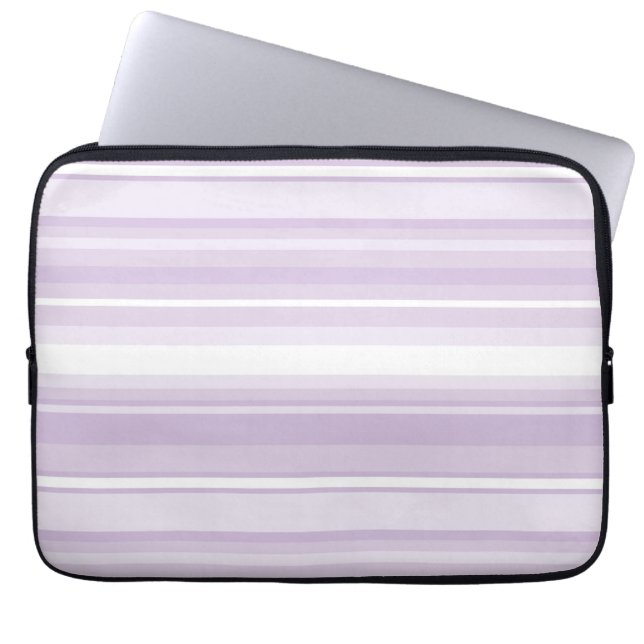 Thistle purple stripes laptop sleeve (Front)