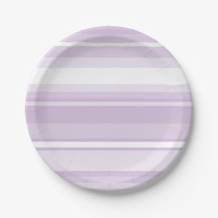 Thistle purple stripes paper plate