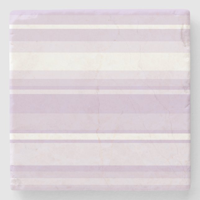 Thistle purple stripes stone coaster (Front)