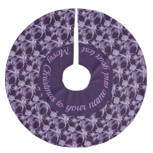 THISTLE violet flower pattern Brushed Polyester Tree Skirt