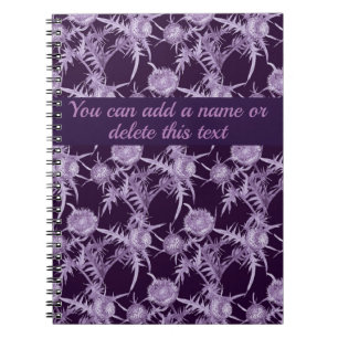 THISTLE violet flower pattern Notebook