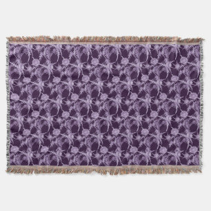 THISTLE violet flower pattern Throw Blanket