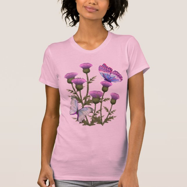 Thistles and Butterflies T-Shirt (Front)