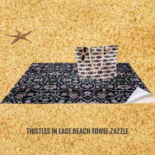Thistles In Lace  Beach Towel