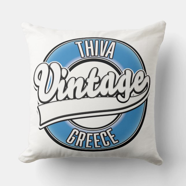 Thiva Greece vintage logo Cushion (Front)