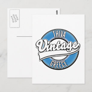Thiva Greece vintage logo Postcard