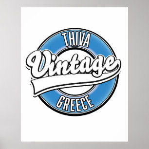 Thiva Greece vintage logo Poster