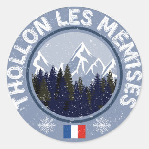 Thollon Les Mémis Ski Resort Classic Round Sticker