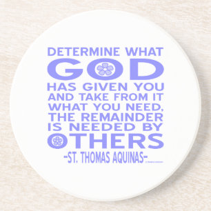 Thomas Aquinas God Given Light Blue Coaster